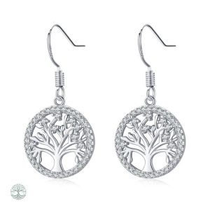 Boucles d'oreilles arbre de vie en argent