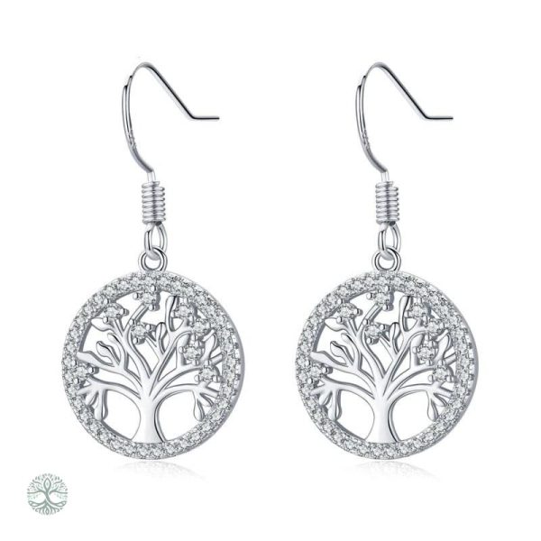 Boucles d'oreilles arbre de vie en argent
