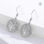 Boucles d'oreilles en argent motif arbre de vie