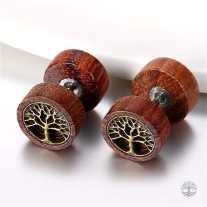 Bijoux en bois avec motif Arbre de Vie, élégants et uniques