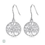 Boucles d'oreilles Arbre de Vie en argent sterling 925