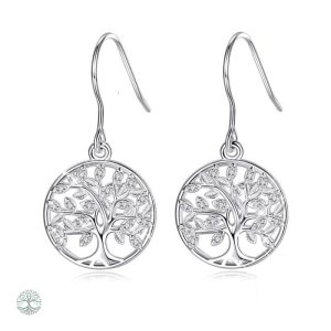 Boucles d'oreilles Arbre de Vie en argent sterling 925