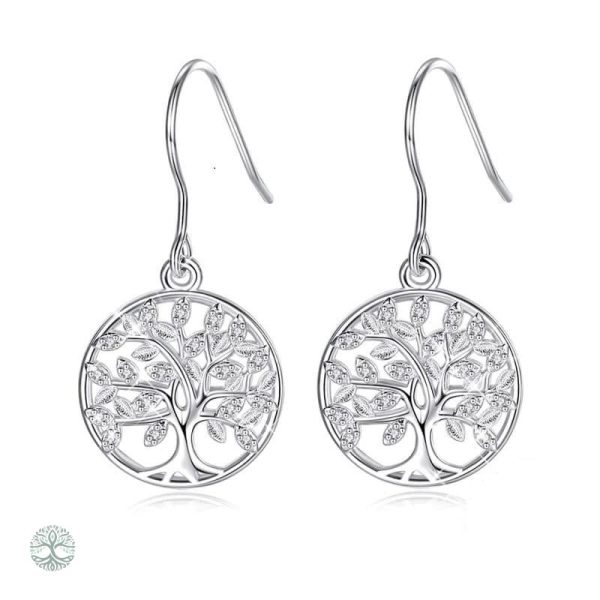 Boucles d'oreilles Arbre de Vie en argent sterling 925