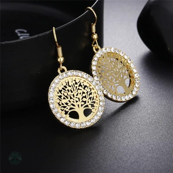 Boucles d'oreilles en or avec design Arbre de Vie
