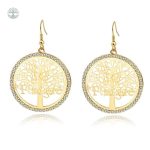 Boucles d'oreilles pendantes en or Arbre de Vie