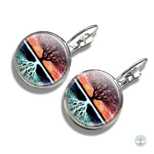 Boucles d'oreilles Arbre de Vie avec motif racine