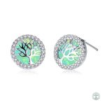 Boucles d'oreilles Arbre de Vie glamour vert