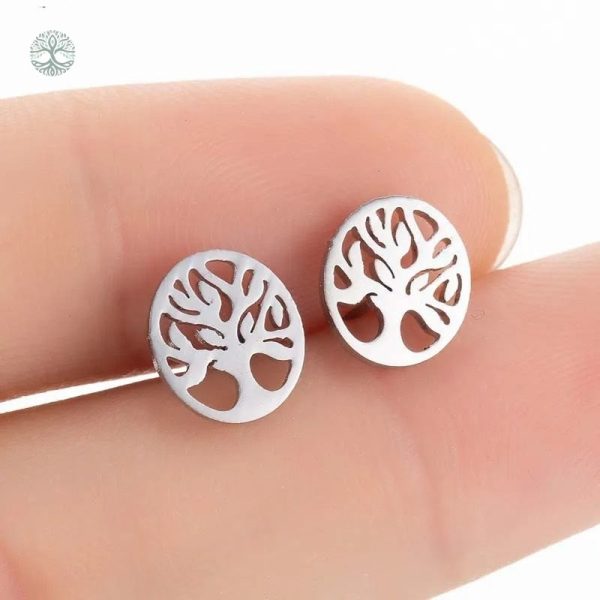 Boucles d'oreilles clou Arbre de Vie en design élégant