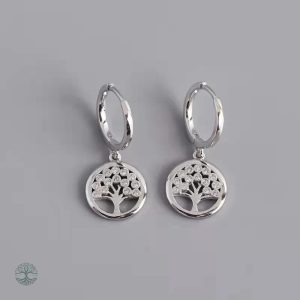 Dormeuses Arbre de Vie en argent, accessoire raffiné