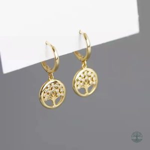 Accessoire élégant : boucles Arbre de Vie en doré