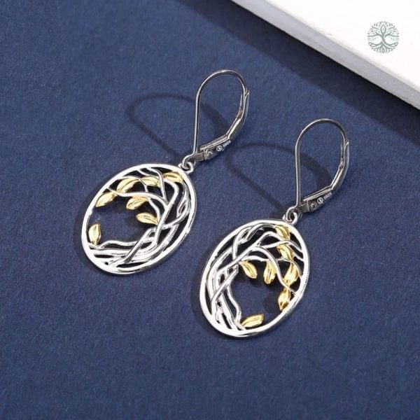 Accessoire tendance, boucles d'oreilles feuilles jaunes