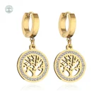 Boucles d'oreilles pendantes Arbre de Vie Chic en design élégant