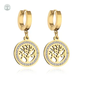 Boucles d'oreilles pendantes Arbre de Vie Chic en design élégant