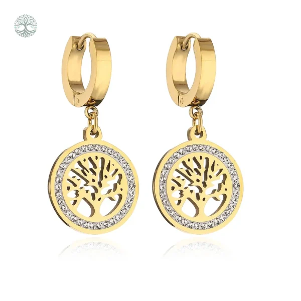 Boucles d'oreilles pendantes Arbre de Vie Chic en design élégant