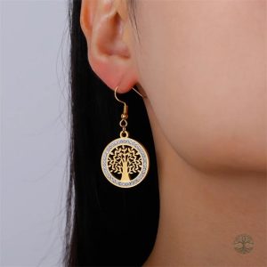 Accessoire élégant Arbre de Vie en or avec oxyde de zirconium