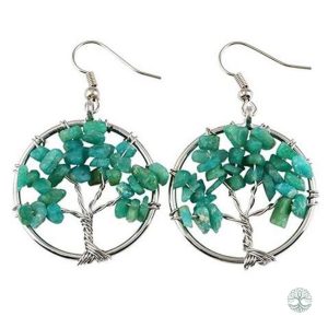 Boucles d'oreilles Arbre de Vie en amazonite
