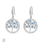 Boucles d'oreilles arbre de vie chic en argent