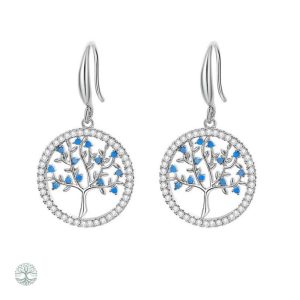 Boucles d'oreilles arbre de vie chic en argent