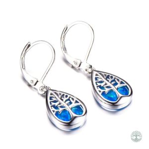 Bijoux en opale bleue, design Arbre de Vie élégant