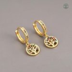Boucles d'oreilles design Arbre de Vie, finition luxueuse