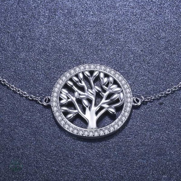Bracelet en argent, motif Arbre de Vie, accessoire tendance