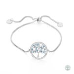 Bracelet argenté Arbre de Vie, symbole de connexion et de croissance