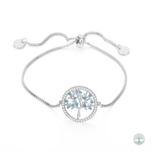 Bracelet argenté Arbre de Vie, symbole de connexion et de croissance