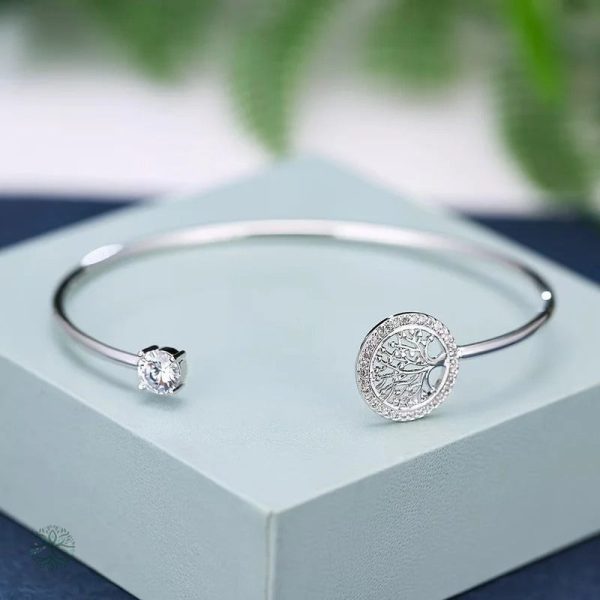 Bracelet Arbre de Vie en argent avec oxyde de zirconium