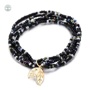 Accessoire bohème chic en bracelet noir unique