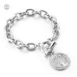 Bracelet Arbre de Vie en chaîne argentée, design élégant et symbolique
