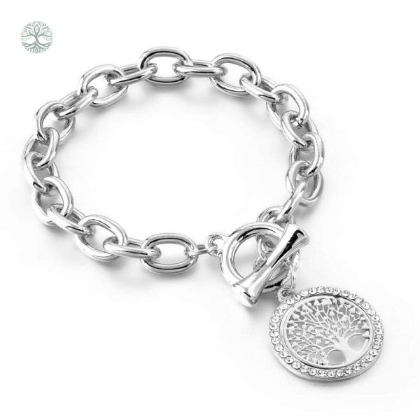 Bracelet Arbre de Vie en chaîne argentée, design élégant et symbolique