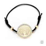 Bracelet Arbre de Vie, cordon noir, style tendance et spirituel