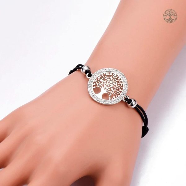 Bracelet Arbre de Vie, cordon ajustable, symbole de croissance et de force