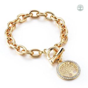 Bracelet Arbre de Vie en chaîne dorée élégant