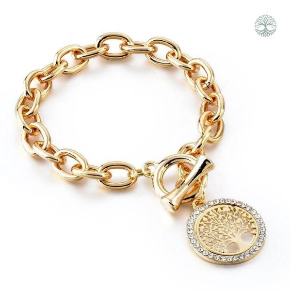 Bracelet Arbre de Vie en chaîne dorée élégant