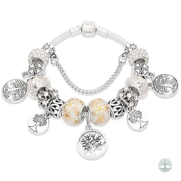 Bracelet Arbre de Vie Fantaisie en blanc