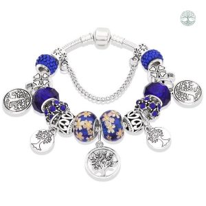 Bracelet Arbre de Vie en bleu foncé