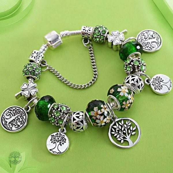 Bracelet Arbre de Vie Fantaisie en vert