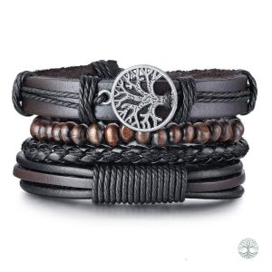 Bracelet Arbre de Vie en cuir pour homme