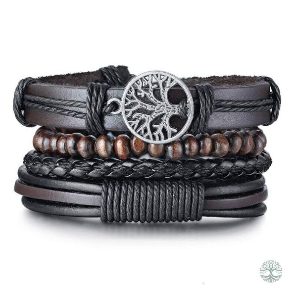 Bracelet Arbre de Vie en cuir pour homme