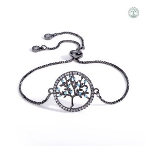 Bracelet Arbre de Vie Noir élégant et symbolique