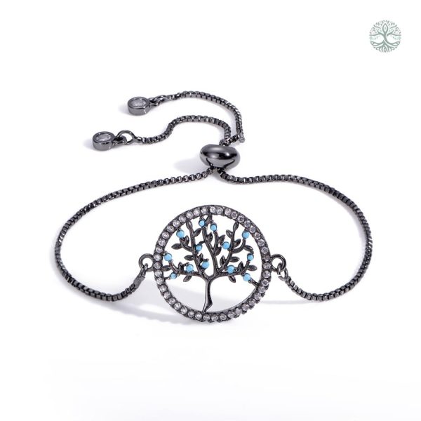 Bracelet Arbre de Vie Noir élégant et symbolique