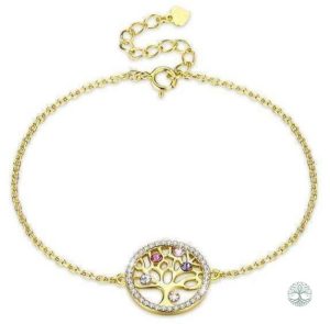 Bracelet Arbre de Vie en Or pour Femme en Argent Sterling 925