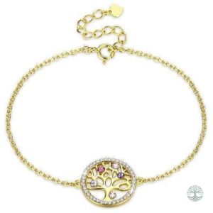 Bracelet Arbre de Vie en Or pour Femme en Argent Sterling 925