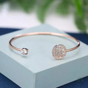 Bracelet Arbre de Vie en or rose avec oxyde de zirconium