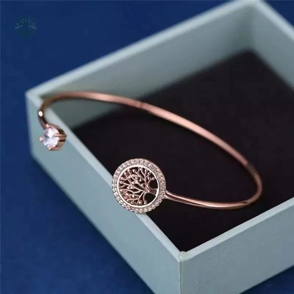 Bijou élégant représentant l'Arbre de Vie en or rose