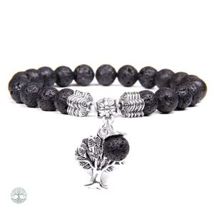 Bracelet Arbre de Vie en Pierre de Lave