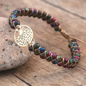 Bracelet Arbre de Vie en pierres multicolores