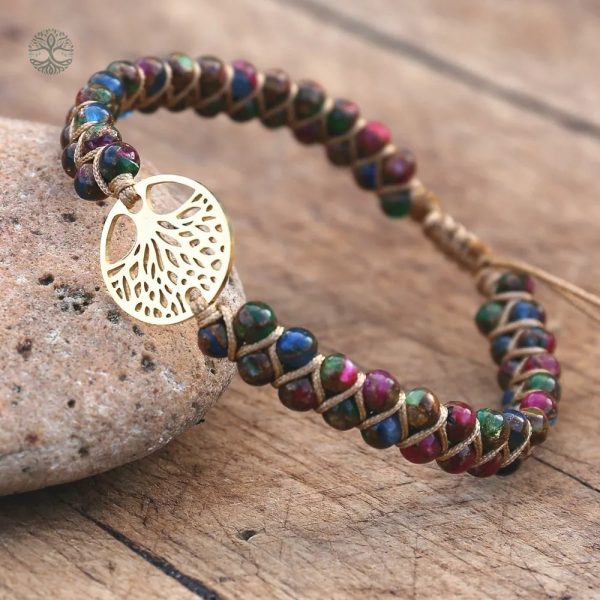 Bracelet Arbre de Vie en pierres multicolores