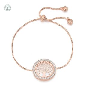 Bracelet Arbre de Vie en Plaqué Or Rose élégant et symbolique
